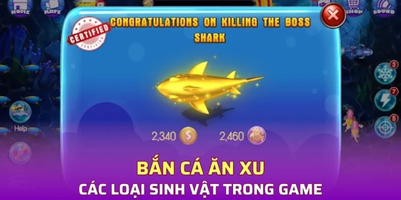 Các loại sinh vật trong bắn cá ăn xu